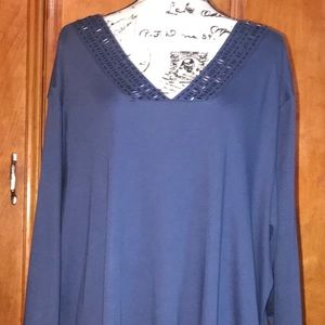 Crystal Kobe Blue Blouse NWT